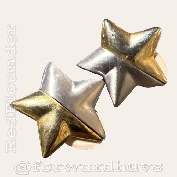 Bundle Sale 3 for $15 | Two-Tone Star Shaped Clip-On Earrings - Picture 8 of 9